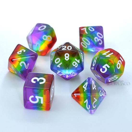 ダイス 4個 サイコロ ダイス／虹賽 多層式レイヤー多面体ダイス7個セット【5層