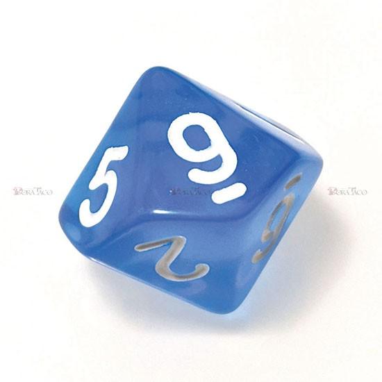 サイコロ ダイス／単品◇透明【青】10面サイコロ(ダイス) : サイコロ