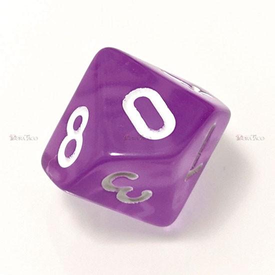 オープニング サイコロ ダイス 単品 10面サイコロ 透明 激安大特価 紫