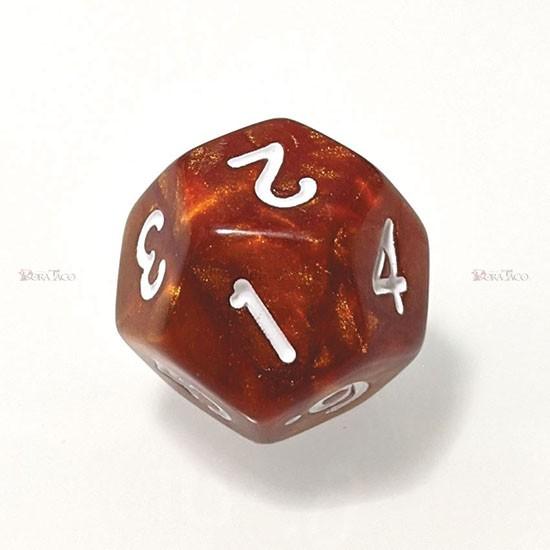 サイコロ ダイス／単品◇パール調【濃茶】12面サイコロ(ダイス
