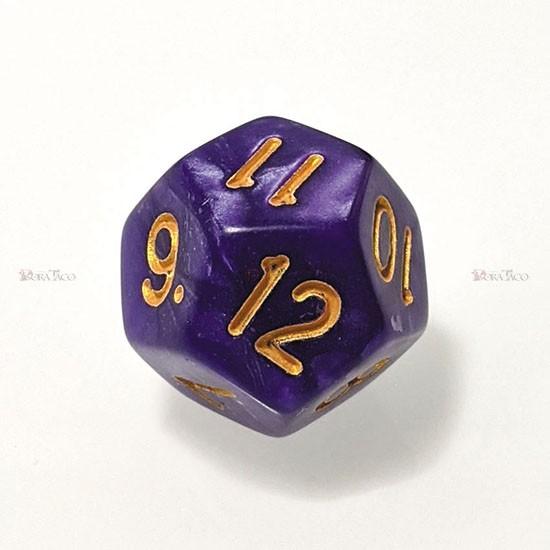 サイコロ ダイス／単品◇パール調【紫/金】12面サイコロ(ダイス