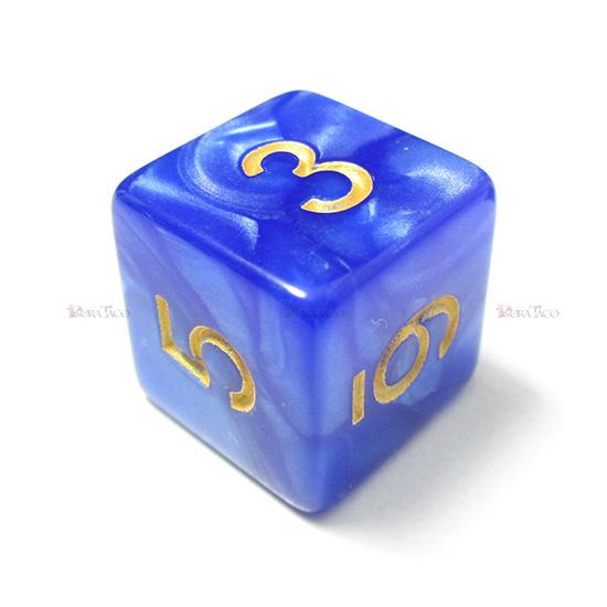 単品 パール調 青 金 6面サイコロ ダイス