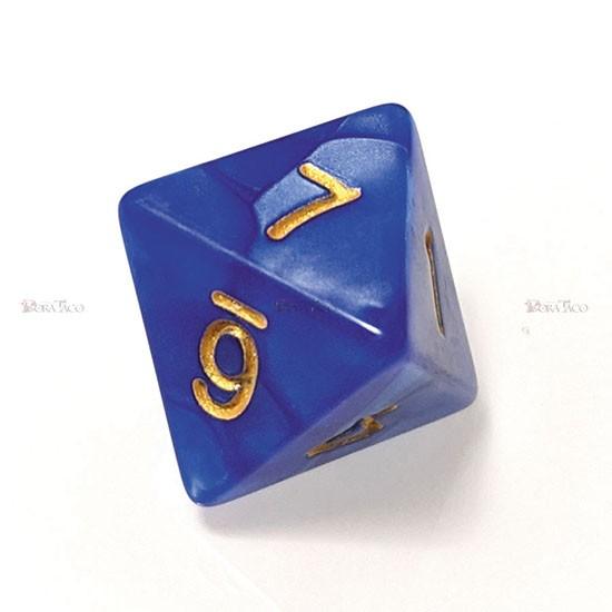 サイコロ ダイス／単品◇パール調【青/金】8面サイコロ(ダイス
