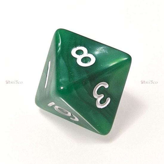 サイコロ ダイス／単品◇パール調【濃緑/白】8面サイコロ(ダイス