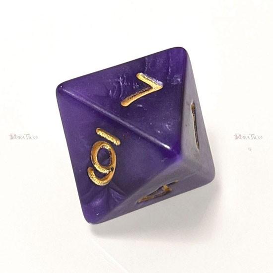 サイコロ ダイス／単品◇パール調【紫/金】8面サイコロ(ダイス