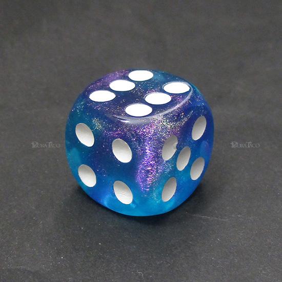 ラメ入り・オーロラ【青＆藍】6面サイコロ : サイコロ専門店ドラタコ