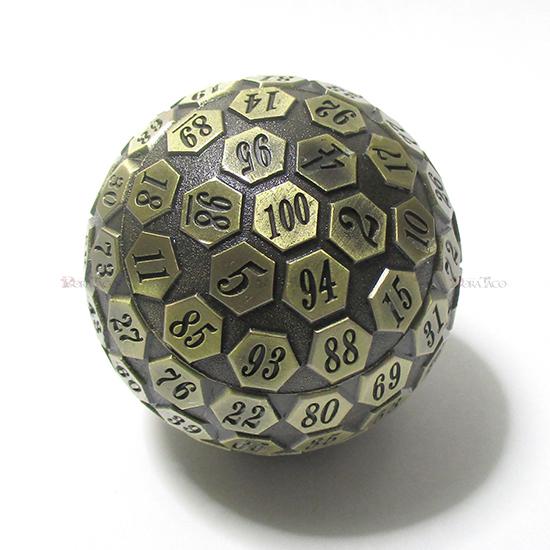メタル100面ダイス【ブロンズ色】 : サイコロ専門店ドラタコ ヤフー店