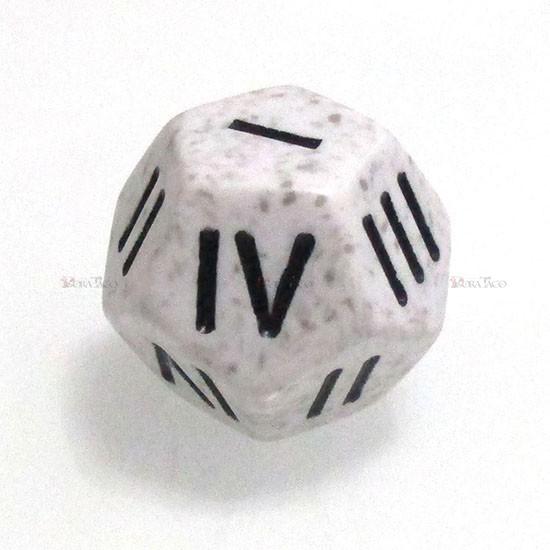 単品◇12面1〜4【ホワイト＆ブラック】12面サイコロ（ダイス