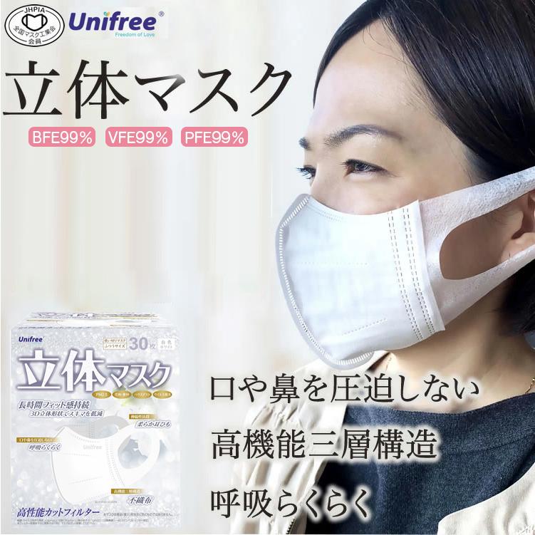 ６個以上送料無料 Unifree 使い捨て立体マスクsサイズ 30枚入 30枚入り 子供 女性 小さめ Sサイズ 立体 ソフト 使い捨て 不織布 花粉 ユニフリー Uni7433 どらちゃんほうこ 通販 Yahoo ショッピング
