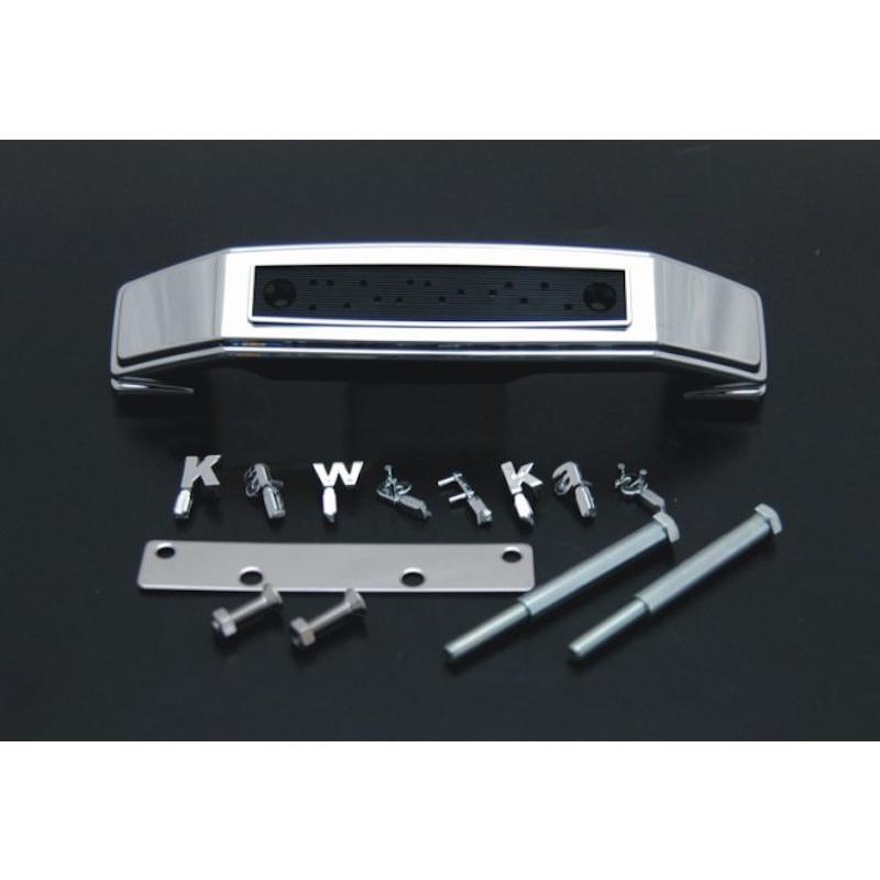 ゼファー750/400/400χ　フォークカバーエンブレム（文字：Kawasaki、本体：メッキ）ステー付き　ドレミコレクション | 