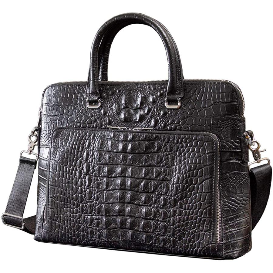 上質で快適 ビジネスバッグ メンズ 本革 クロコ型押し 対応 薄マチ 2way ショルダーベルト付き B 2 年最新海外 Sipeka Smknpuspahiang Sch Id