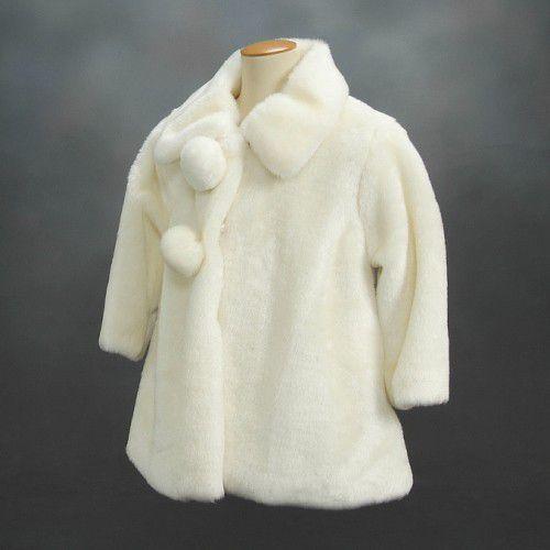 アウトレット ファーコート 女の子 キッズタイプ 3歳、5歳、7歳用 ホワイト 結婚式 七五三 