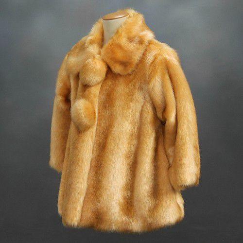 アウトレット ファーコート 女の子 キッズタイプ 3歳、5歳、7歳用 オレンジ 結婚式 七五三