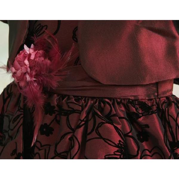 アウトレット　女の子フォーマルドレス　ボレロ付き　ワインレッド　七五三　発表会　結婚式　　 １１０/１２０/１３０/１４０ | 京美 | 01