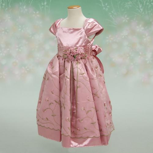 キッズドレス　アウトレット　女の子　フォーマル　ロゼピンク　七五三　発表会　結婚式　　 ９０/１００/１１０/１２０/１３０