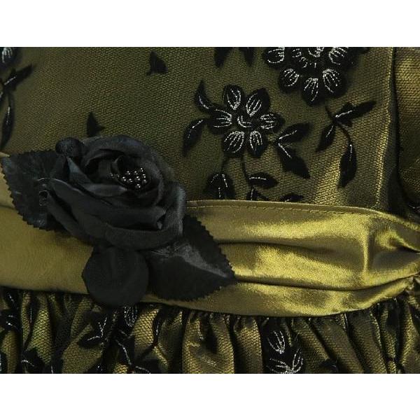 アウトレット　女の子ベビーフォーマルドレス　ダークグリーン　結婚式　パーティー　誕生会　８０/９０/９５/１００ | 京美 | 01