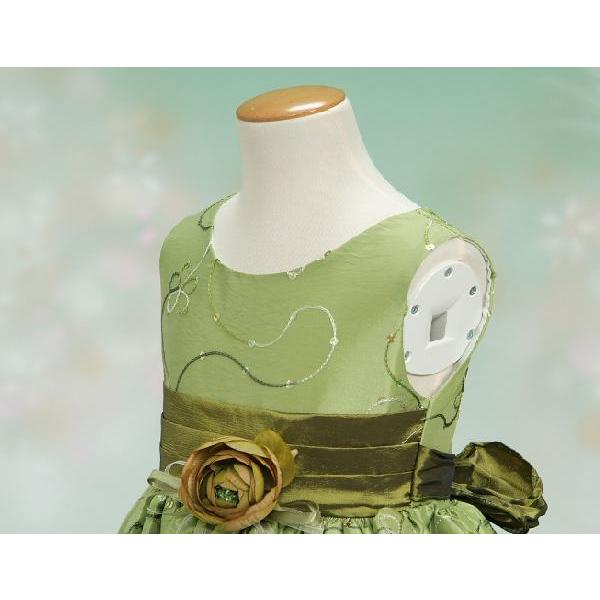 キッズドレス　アウトレット　女の子　フォーマル　グリーン　七五三　発表会　結婚式　　 ９０/１００/１１０/１２０/１３０ | 京美 | 01