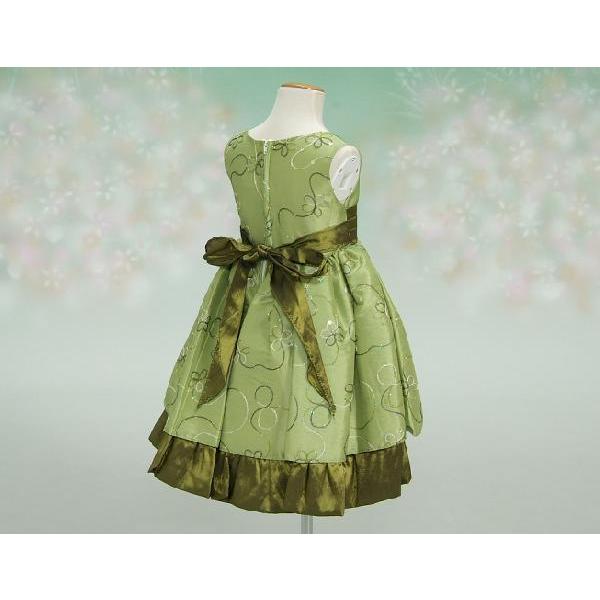 キッズドレス　アウトレット　女の子　フォーマル　グリーン　七五三　発表会　結婚式　　 ９０/１００/１１０/１２０/１３０ | 京美 | 04