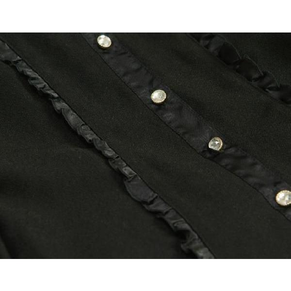 アウトレット　女児キッズフォーマルスーツ2点セット　黒　チュールレーススカート　ブラウススカートセット　１３０cm | 京美 | 02