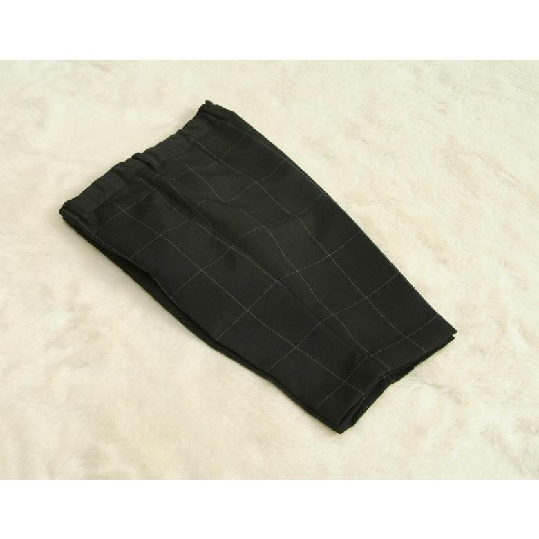 アウトレット　男の子スーツ５点セット　100cm〜130cm　チャコール　シャツカラー白　二つ釦タイプ　チェックハーフパンツ　ミチコロンドン | 京美 | 04