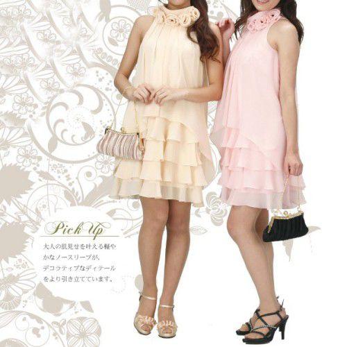 フォーマルドレス　アウトレット品　ミドル丈　ベージュ　サイズM９号　結婚式　二次会　同窓会　成人式　パーティーにも最適 | 京美 | 02