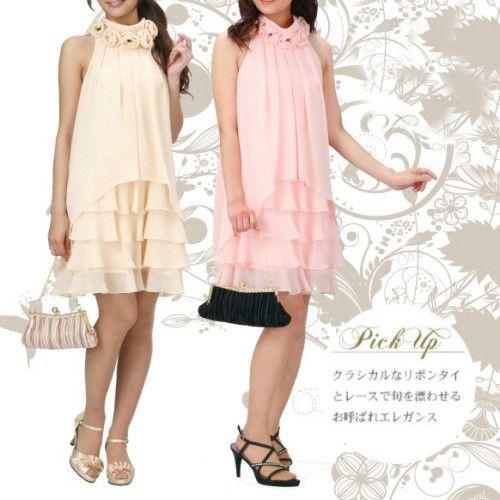 フォーマルドレス　アウトレット品　ミドル丈　ベージュ　サイズM９号　結婚式　二次会　同窓会　成人式　パーティーにも最適 | 京美 | 03