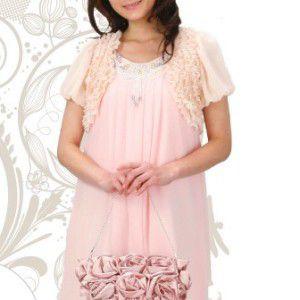 ボレロ 5段フリルパフスリーブタイプ ベージュ 結婚式 謝恩会 二次会 同窓会などに最適