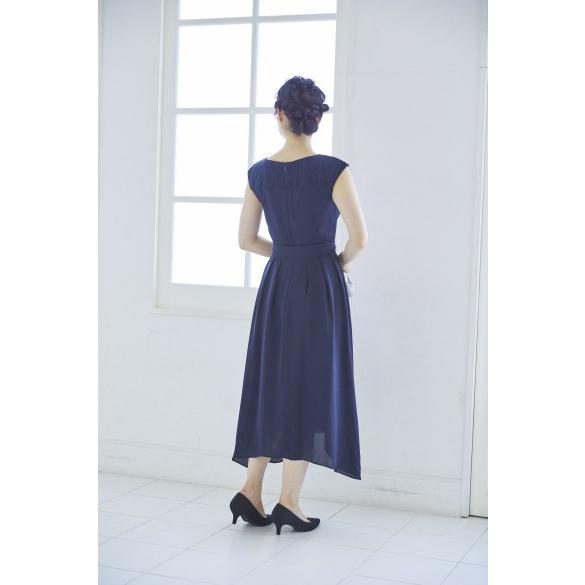 フォーマルドレス ゲストドレス ロング丈 ネイビー サイズM９号・L11号 結婚式 二次会 同窓会 謝恩会 成人式 パーティーにも最適 | 京美 | 01