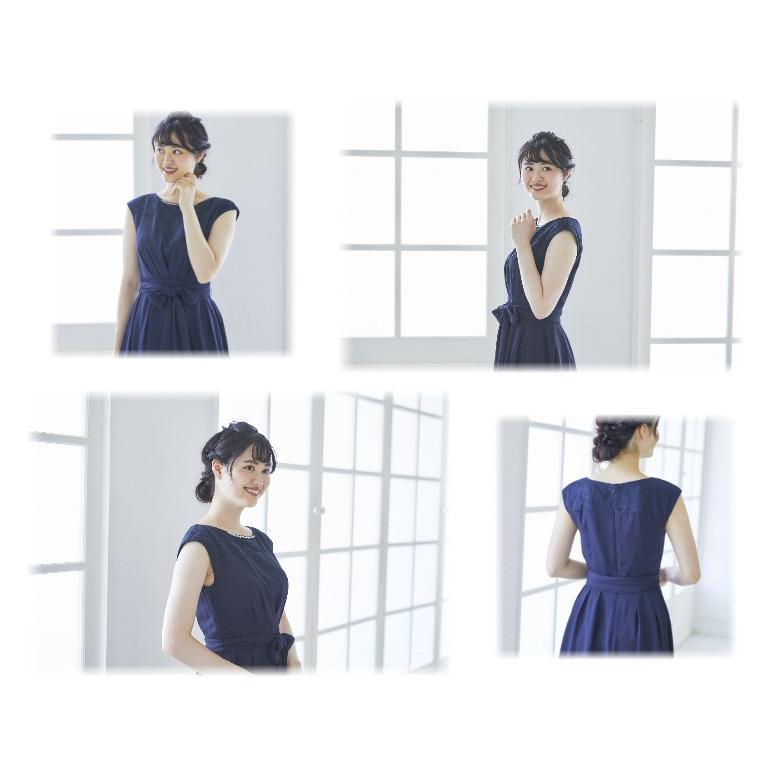 フォーマルドレス ゲストドレス ロング丈 ネイビー サイズM９号・L11号 結婚式 二次会 同窓会 謝恩会 成人式 パーティーにも最適 | 京美 | 05