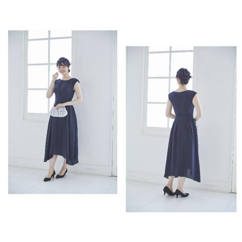 フォーマルドレス ゲストドレス ロング丈 ネイビー サイズM９号・L11号 結婚式 二次会 同窓会 謝恩会 成人式 パーティーにも最適 | 京美 | 06