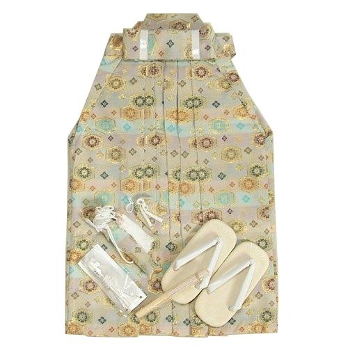 七五三 着物 男の子 男児袴セット 淡い水色パープル 紋柄袴 5歳用 ６０cm 七点セット へら付き 収納箱付き