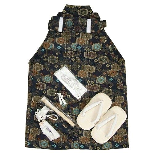 七五三 着物 男の子 男児袴セット 濃紺紋袴 3歳から5歳用 ５５cm 七点セット へら付き 収納箱付き