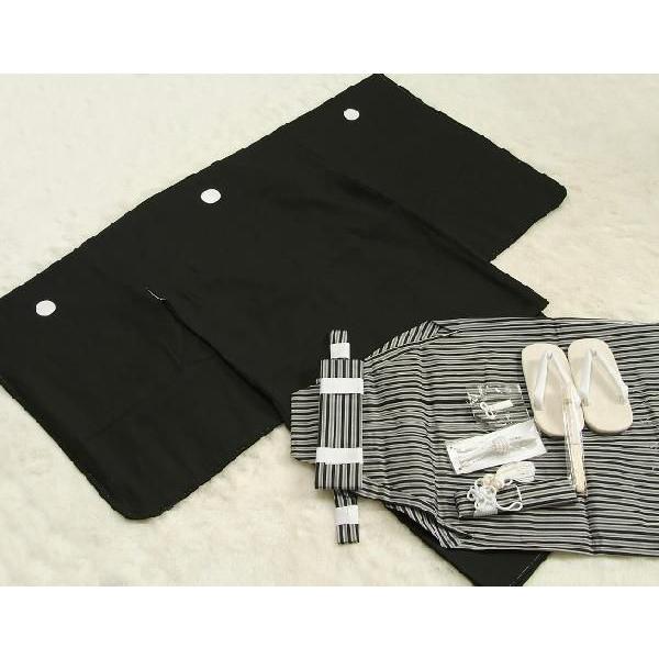 京美 七五三 着物 5歳 男の子 正絹 羽織着物 正絹黒縞袴セット 黒紋付