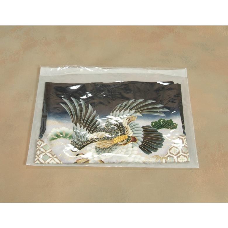 七五三 5歳 男の子 正絹 羽織単品 鷹に兜 紺地シルバー染め分け 刺繍使い 金彩 サヤ地紋 日本製 | 京美 | 07