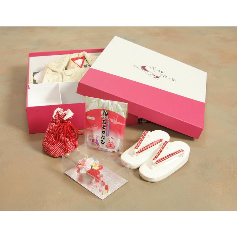 七五三 着物 3歳 女の子 被布セット 式部浪漫KAGURA（かぐら）ブランド 緑 百花 被布黄緑麻の葉柄 雛祭り 正月 足袋付セット 日本製 | 京美 | 07