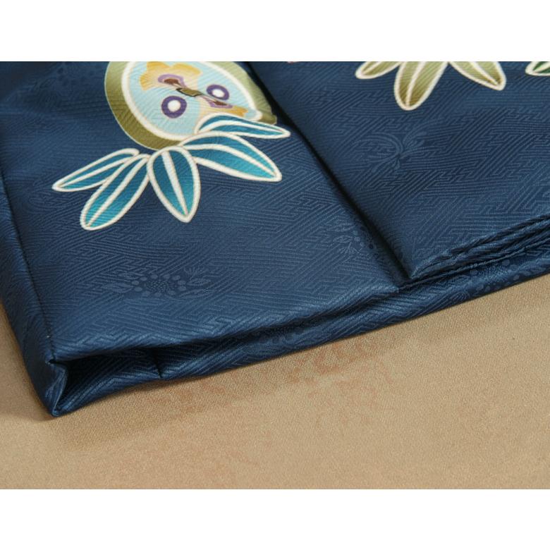七五三 3歳 被布単品 男の子 着物 紺色 兜 絵羽文様 金駒刺繍 紗綾地紋生地 日本製 | 京美 | 02