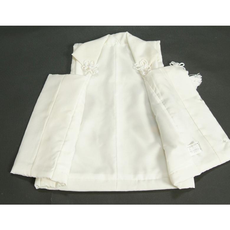 七五三 3歳 男の子 着物 正絹被布雪駄セット 白 鷹 手描き 変わり無地精華生地 選べる信玄袋 足袋付き 日本製 | 京美 | 06