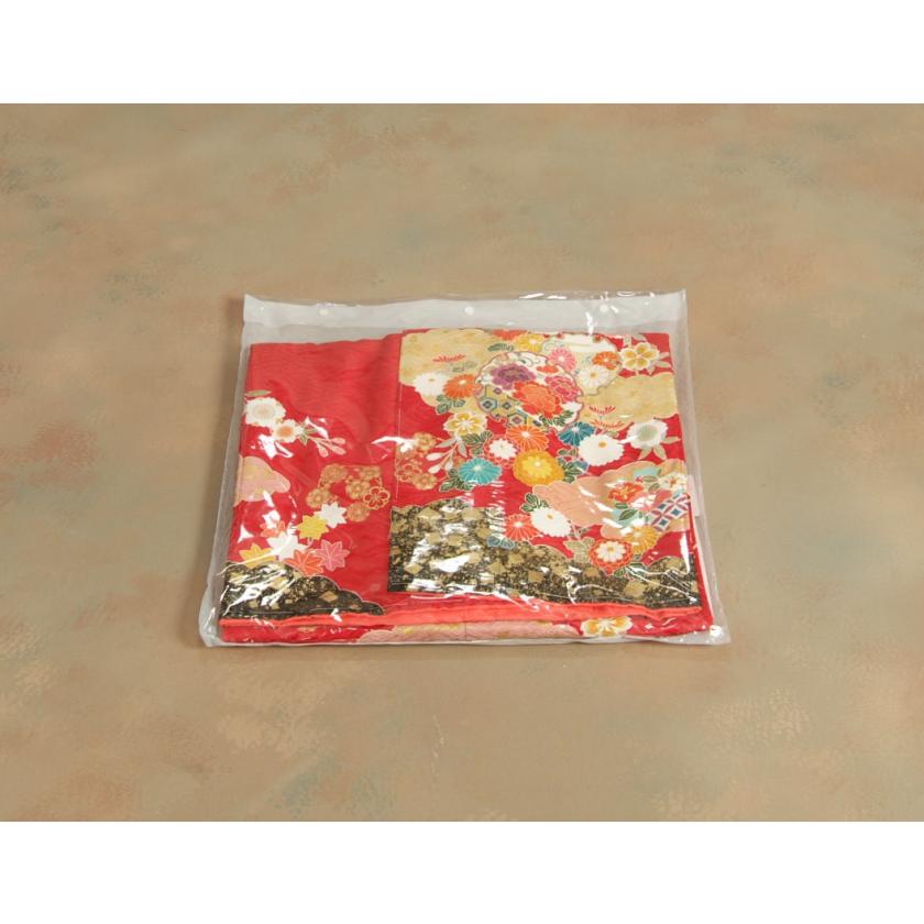 七五三 着物 7歳 正絹 女の子 四つ身着物 正絹手描き赤色地着物 華百選 金彩雲取 日本製 | 京美 | 07