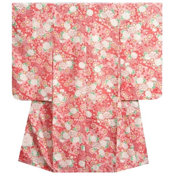 七五三 着物 7歳 女の子 リョウコキクチ RKブランド 四つ身着物 ピンク色地 桜 雪輪 桜地紋　
