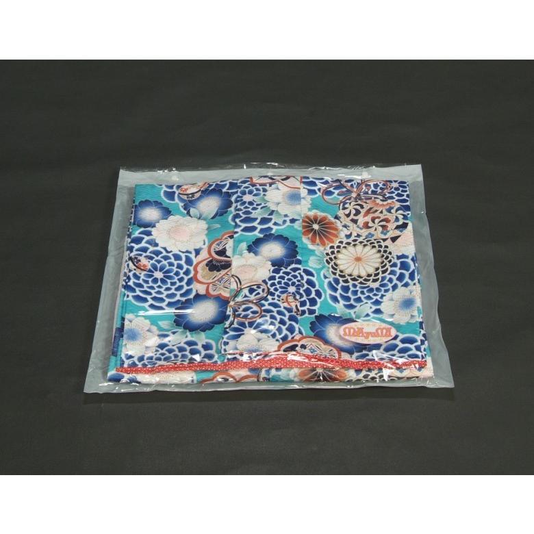 七五三 着物 7歳 女の子 四つ身着物 マユミブランド 青緑色 牡丹菊 サヤ地紋 日本製 | 京美 | 05