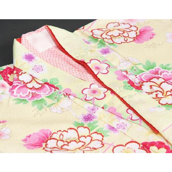 七五三着物　七歳女の子四つ身着物　黄色　桜　芍薬　牡丹　 | 京美 | 03