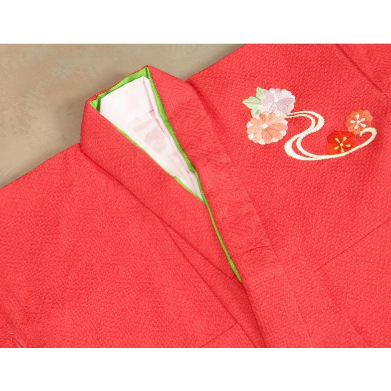 七五三 着物 7歳 正絹 女の子 四つ身着物 濃ピンク色 総本唐絞り 橘 流水文様 金彩箔 日本製 | 京美 | 03