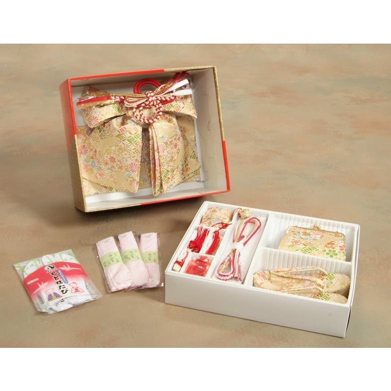 京美 七五三 正絹 絹100％ 着物 7歳 着物フルセット 浜ちりめん