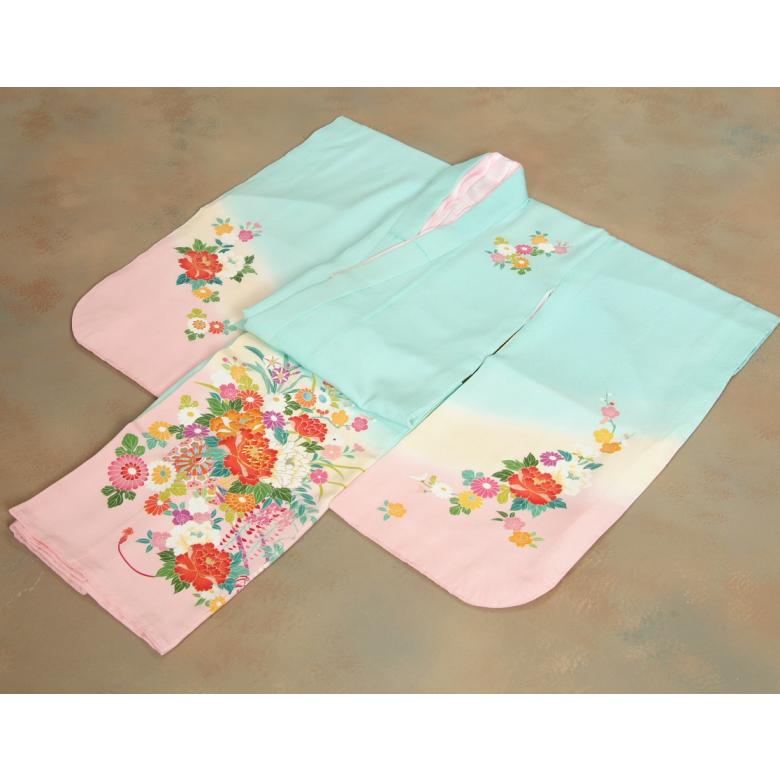 京美 七五三 正絹 絹100％ 着物 7歳 着物フルセット 浜ちりめん