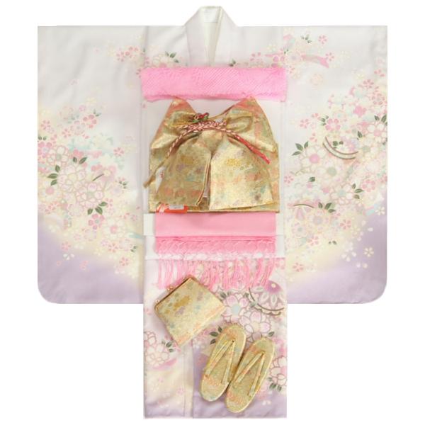 美品 キョウエツ 七五三 7歳 女の子 着物 フルセット 02-Ba 金帯 KYOETSU 四つ身着物15点セット 七五三 着物 7歳 販売 【豪華15点