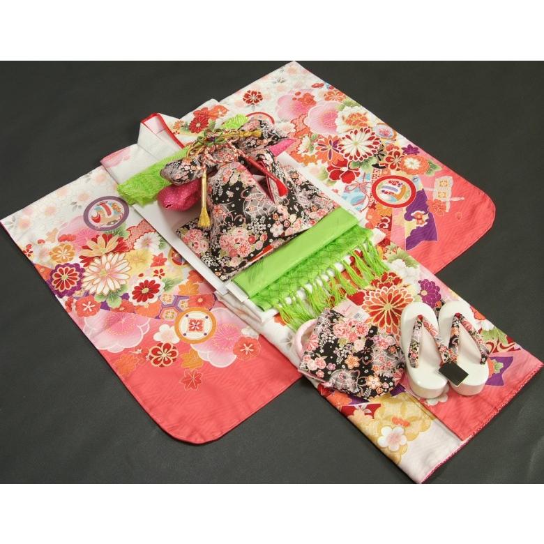 七五三着物7歳　着物フルセット　マユミブランド　黒ちりめん友禅柄帯セット 楽天市場】七五三 着物 7歳 着物フルセット マユミブランド 白地