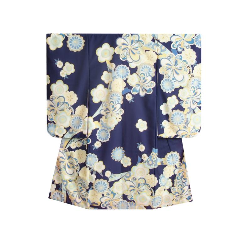 京美 七五三 着物 7歳 女の子 着物フルセット 式部浪漫KAGURA 青紺色