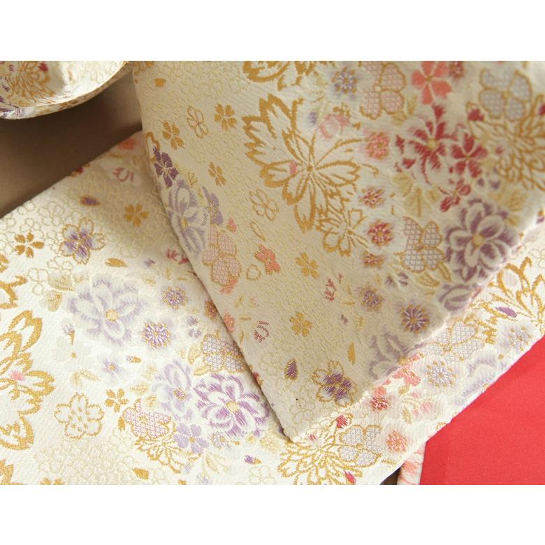 七五三 正絹 絹100％ 着物 7歳 着物フルセット 本手絞り濃ピンク着物 白地雪華文様柄帯セット 足袋に腰紐など21点フルセット 日本製 | 京美 | 08