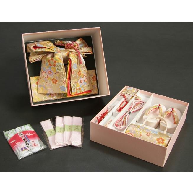 京美 七五三 正絹 絹100％ 着物 7歳 着物フルセット 赤 本絞り