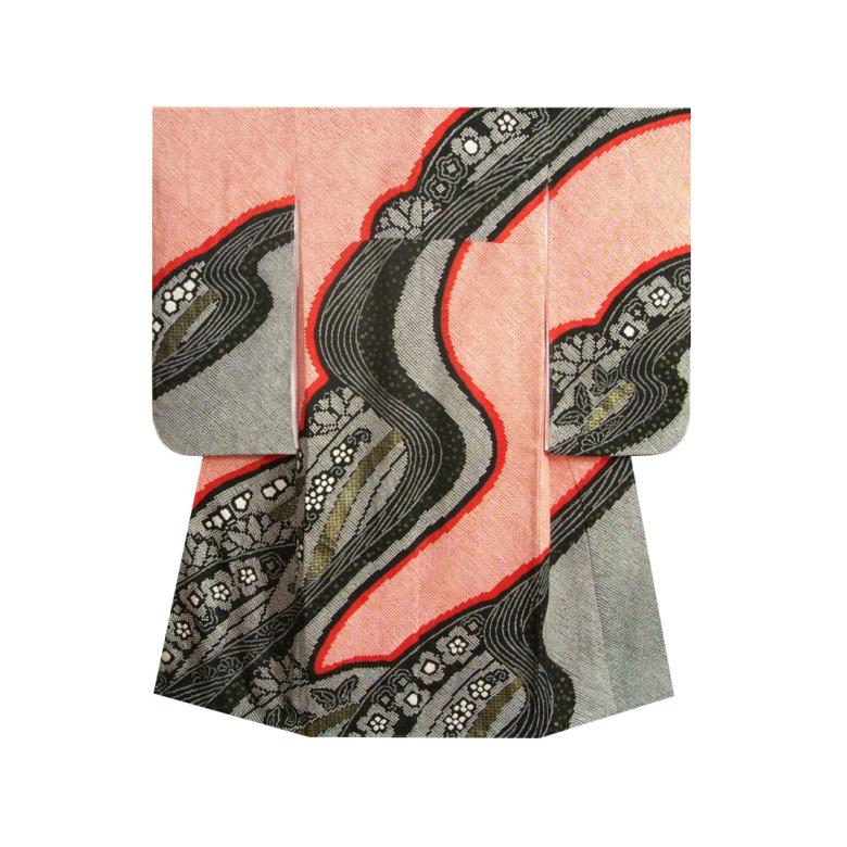 京美 七五三 正絹 絹100％ 着物 7歳 着物フルセット 総本手絞り赤地黒